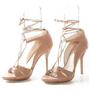 Escada Stitching Tie Closure and Resin Sandals